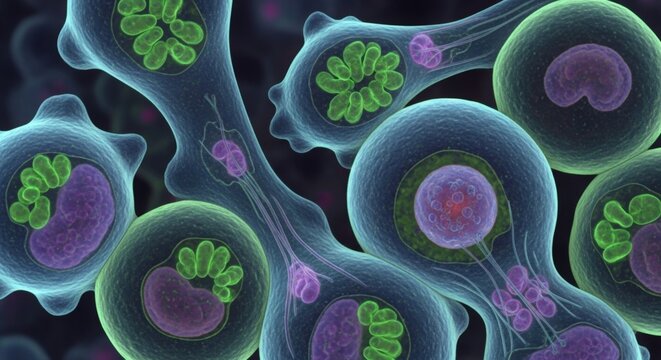 Amoeba cells microbiology science educational biology illustration amoebic dysentery research study image