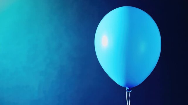 A single blue balloon tied to a string