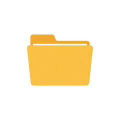 Yellow folder icon for file management isolated