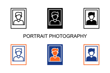 Portrait Photography Icon Multi Style Vector Illustration