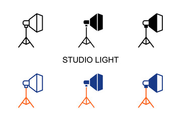 Studio Light Icon Multi Style Vector Illustration