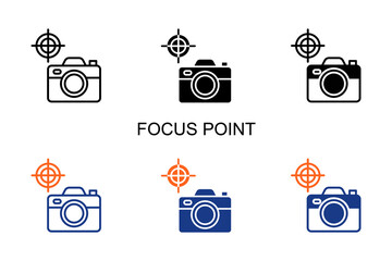 Focus Point Icon Multi Style Vector Illustration