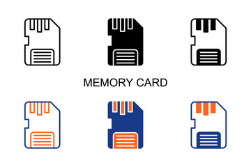 Memory Card Icon Multi Style Vector Illustration