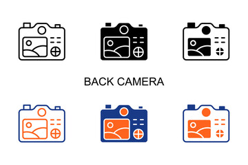 Back Camera Icon Multi Style Vector Illustration