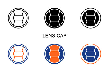 Lens Cap Icon Multi Style Vector Illustration