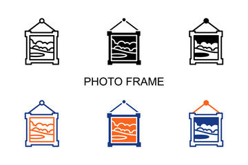 Photo Frame Icon Multi Style Vector Illustration