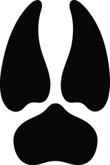 Black deer footprint icon on white background