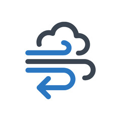 Blowing Wind Stream Direction Icon