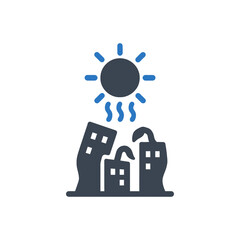 Extreme Heat City Melting Icon