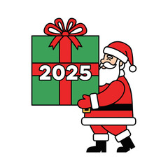 Christmas & New Year — Santa Bringing 2025 Gifts