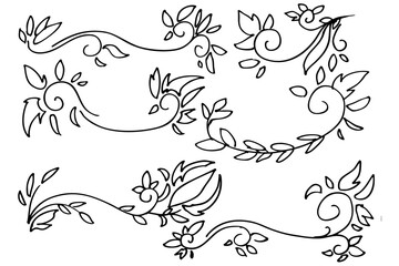 装飾ラインコレクション｜手描きカールデザイン素材セット