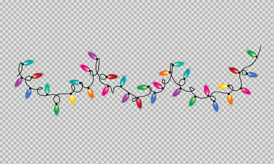 Colorful String of Festive Christmas Lights
