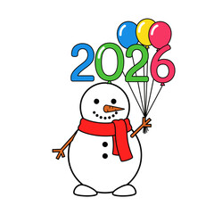 nowman Celebrating New Year 2026 Vector