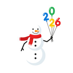 nowman Celebrating New Year 2026 Vector