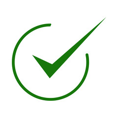 Green check mark inside incomplete circle, emphasizing validation and completion, isolated on...
