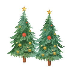 Fototapeta premium watercolor christmas tree