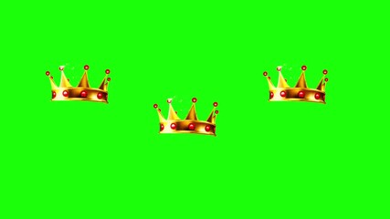 Golden Crown on Green Screen,culture, Royal Crown Chroma Key Animation,Luxury King Crown Green Screen Footage.