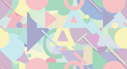 Pastel Geometric Shapes Seamless Pattern A Visually Appealing and Versatile Background Design