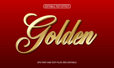 Golden 3d editable text effect