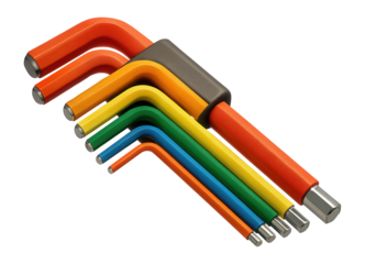 Insulated hex key set for safe electrical work in power facilities.