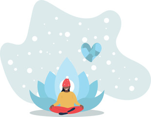 Meditation process with calm and relaxing mental practice.life and employment of people.