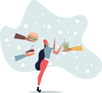 Healthy and unhealthy food.life and employment of people.