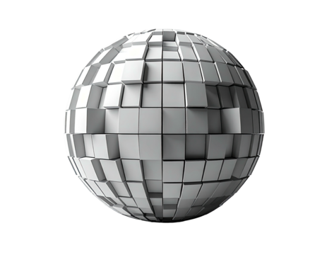 Cubed sphere, grey blocks making a globe shape