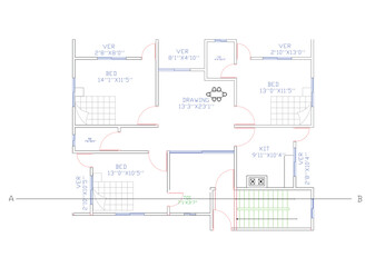 Modern House Floor Plan Blueprint Vector

Clean detailed architectural floor plan