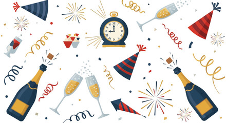 seamless background with fireworks