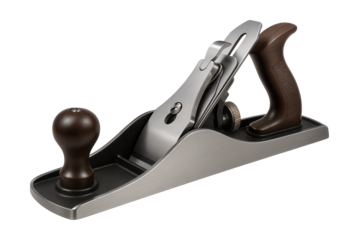 Metal jointer plane with adjustable blade depth for precise woodworking.