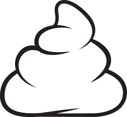 Funny poop outline icon. Pile of poo emoji presenting a cheerful and humorous concept isolated on transparent background. Vector illustration.