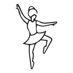 Minimalist line drawing of a ballerina in a graceful pose