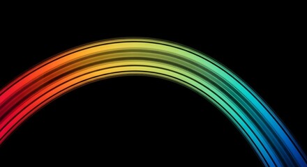 Colorful Curved Lines on Black Background for Abstract Presentation Templates