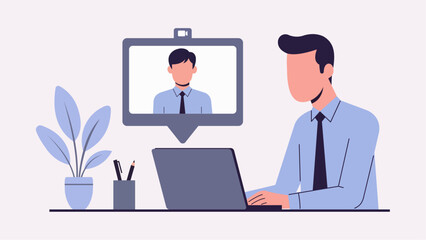 HR Manager Interviewing Job Candidate via Video Call