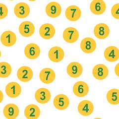 Naklejka premium Seamless pattern with beautiful numbers. Algebra and geometry, calculations.