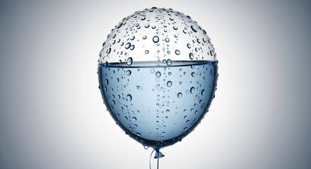 Water Filled Balloon with Condensed Droplets