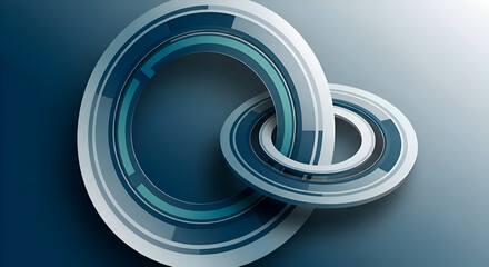 Dynamic abstract background with glowing overlapping translucent blue and white shapes