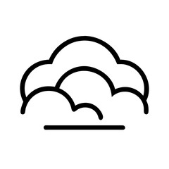 Simple cloud icon isolated on in black outline