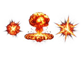 Explosion effect graphic element isolated on transparent background