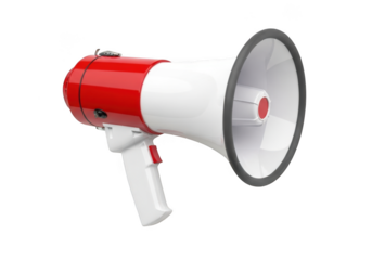 Loudspeaker megaphone communication device isolated on transparent background