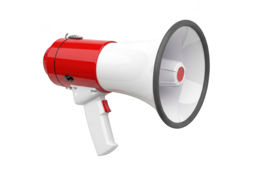 Loudspeaker megaphone communication device isolated on transparent background