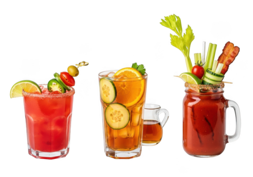 Bloody mary cocktails drinks beverage isolated on transparent background - Powered by Adobe