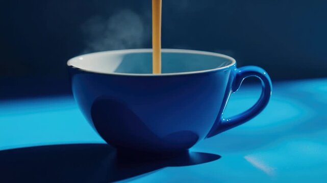 A cup of coffee with a spoon stuck in it, ready to be used