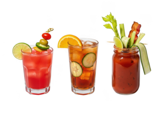Bloody mary cocktails drinks beverages isolated on transparent background
