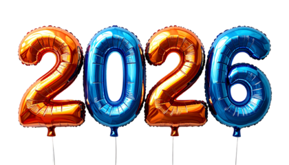 Vibrant Gradient Balloon Numbers for 2026 Event