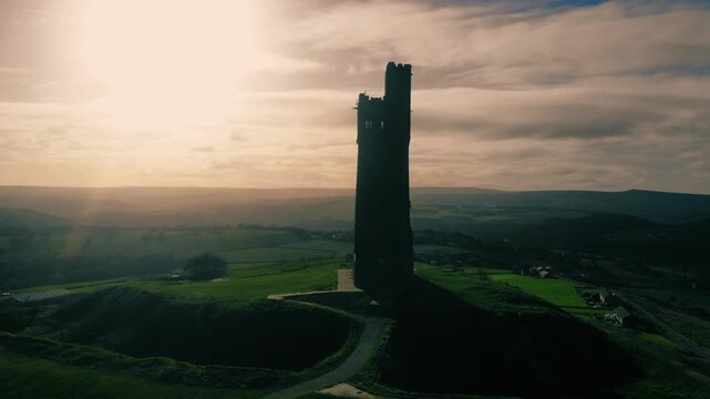 Castle Hill and Victoria Tower silhouette 