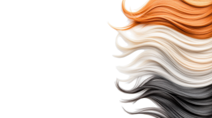 Vibrant Hair Strands on Clear Background