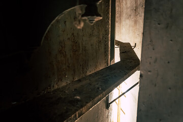 Inside the Historic Water Tower with Riveted Steel Tank, Spiral Staircase, Preserved Industrial Heritage in Komarno, Komarom, Slovakia