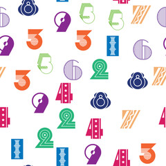 Obraz premium Seamless pattern with beautiful numbers. Algebra and geometry, calculations.