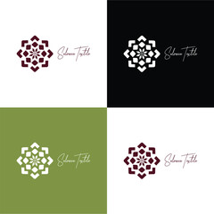 Geometric Mandala Floral Pattern Logo Vector for Textile Fashion Branding Salonica Textile